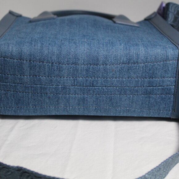 CHRISTIAN LOUBOUTIN By My Side Mini Denim Tote Shoulder Crossbody Bag - Picture 8 of 10